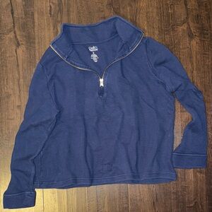 Womens Blue Half-Zip Sweater